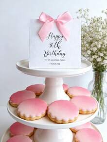 1pc Customize Text Birthday Bow Card, Luxury Birthday Card,"Happy Birthday" Greeting Card,Satin Bow Design Card,Birthday Invitations,Party Favor Birthday Card - Multicolor - View 7