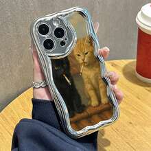 Phone Case: Phone Case Design Suitable for  17 Pro Max, 16, 15, 14, 13, 12, 11, Pro, Plus, E. Features a Cream Texture with a Soft Electroplated Frame. The Case Is Sturdy, Durable, and Drop-resistant, Including a Protective Lens - 和風電気メッキバターシェル 1111-シルバー-ABC769 - チェックする 5
