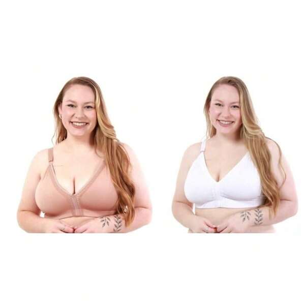kit 2 Sutiãs  Maria  Plus Size  Reforçado Liso Sem Bojo  Alta Sustentação Costura Reforçada com Regulagem  Tecido Duplo