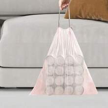 50个/包 粉色小号浴室垃圾袋，耐用轻薄材质，适用于办公室和家庭垃圾桶，每卷50个。 - A - 查看 2