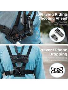 Adjustable Chest Harness Phone Holder Phone Holder Chest Front Mounted With Shock Cord Suitable For Cycling Running Vlogging POV Phone Stand Fits Action Cameras Mother's Day Gift - Multicolor - View 8