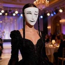 天官慈福白色五象面具，哭笑脸COS道具，万圣节全脸面具，动漫周边白色五象面具，半哭半笑COS全脸面具，摄影道具 - 彩色 - 查看 4