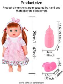 Muñeca interactiva realista de 29 cm con 4 efectos de sonido (llanto, risa, papá, mamá), ojos que parpadean realísticamente, biberón, ropa desmontable, para desarrollar habilidades motoras finas, regalo de cumpleaños/fiesta para niños/niñas - Multicolor - Ver 10