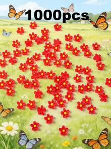 100/200/300/500/1000pcs Pack Cute Mini 0.75cm/0.29inch Flat Flower Resin Embellishments, For Jewelry Making - 100 Flowers - View 28
