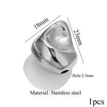 1pc Stainless Steel 18K Gold Plated Fashion Large Hole Rhombus Asymmetrical Spacer Bead, DIY Bracelet Necklace Jewelry Making Accessory - beads - View 23