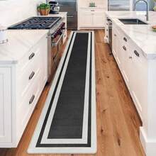 Kitchen Mats For Floor 17.3"X94.5" Kitchen Rugs Non Slip Washable Anti Fatigue Mat Kitchen Ergonomic Comfort Standing Mat Rug For Home Sink Floor Laundry Black - 17.3" X 94.5"+Black - View 1