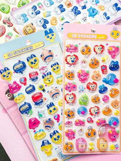 Tomakugoshi Cute 3D Crystal Stickers DIY Decor, Suitable For Planner, Phone, Laptop, Luggage, Water Bottle, Skateboard, Notebook, Guitar And Other Daily Use