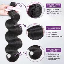 15A Human Hair Body Wave Bundles 10-32Inch Hair Extension Natural Black Color Human Hair Bundles For Women Bundles Natural Black Straight Human Hair Extensions - S4/27 - 查看 2