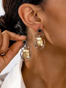1对复古波西米亚风时尚休闲百搭女士耳环 - 古銅色 - 查看 2