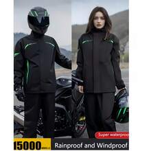 2pcs Raincoat Set With Jacket And Pants, Casual Waterproof Hooded Raincoat, Unisex, Includes Storage Bag, Thick Waterproof, Windproof, Quick-Drying, Breathable - Ideal For Cycling, Hiking, Outdoor Adventure, Back To School, Travel. Men's High-Quality Full-Zip Rainsuit - Durable All-Weather Motorcycle And Outdoor Gear, Full-Zip Raincoat And Pants - Men's Raincoat - View 12