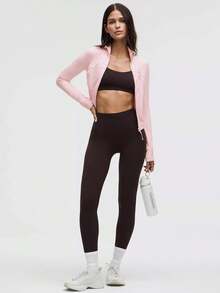 Lululemon Define Cropped Jacket Nulu BLLP-For Yoga Gym Running-Sweat-Wicking-Yoga-All Seasons Sport-Spring/Summer-Autumn/Winter-Back To School- Mother's Day Gifts-Father's Day Gift - Màu hồng hạnh phúc - Xem 2