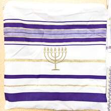 1pc Quilted Casual Polyester Prayer Shawl - Purple - View 7