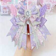 1 chiếc ghim cài áo trang trí dễ thương mới, 4 màu, dây ngọc trai hình cánh thiên thần, ruy băng laser nhiều màu, bao bì thủ công tự làm, phụ kiện cổ vũ thần tượng hai chiều, trang trí trang phục cosplay hoạt hình anime game, phụ kiện túi xách Otaku Lolita Punk - A - Xem 9