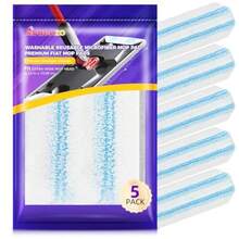 Replacement Mop Pads For O-Cedar H2Pro Flat Mop Machine Washable Reusable Microfiber 5 PCS White Compatible With O-Cedar H2pro Flat Mop - -白色的- - 查看 7