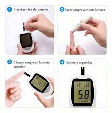 Kit De Medidor Glucosa Glucometro Digital Medidor De Glucosa 50 Tiras Reactivas - Blanco - Ver 1