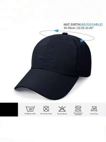 1pc Unisex Baseball Cap With Ponytail Hole - Breathable Quick-Dry Mesh Cap, Adjustable Design, Available In Black/White/Pink/Gray, Suitable For Running & Casual Wear. Material: [Fabric Material] - Multicolor - View 4