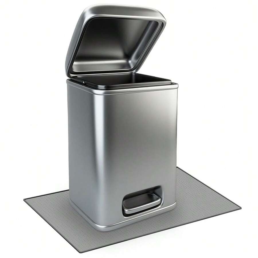 Tinideya Waterproof Trash Can Mat With Raised Edge Non Slip Under Garbage Mat Trash Can Pads Protective Silicone Rubber Tray For Kitchen To Avoid Spills Floor Scratches(Gray,15.8\ X 23.6\) - Gray158inchX236inch - View 1