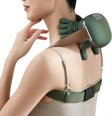 Electric Neck Kneading Massager, Portable Acupressure Neck And Back Massager, Electric Deep Tissue 4D Kneading Massage, Human-Hand Simulated Design To Relieve Pain And Relax Muscles, Suitable For Back, Neck, And Shoulders, Meets Daily Needs - Green - View 2
