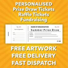 1000 PERSONALISED PRIZE DRAW TICKETS - RAFFLE TICKETS - FUNDRAISING FREE ARTWORK - Multicolor - View 1