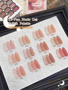 MORDDA 12 Colores Esmalte de Uñas en Gel Tipo Nude Rosa, Alta Saturación de Semi-Sólida para Uso en Salón de Uñas - Multicolor - Ver 7