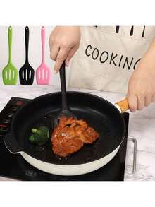 1pc Large Silicone Spatula; Non-Stick Kitchen Turner; Leak-Proof Durable; Extra Flexible; Pizza Fish Cooking; Long-Lasting Utensil; Kitchen Cooking Tool - Multicolor - View 3