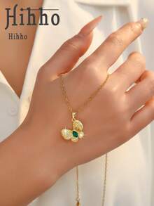 1pc Butterfly Wing Textured Zirconia Butterfly Pendant Necklace, Brushed Texture + Petite & Elegant, Suitable For Daily Wear And Dates - Butterfly - View 11