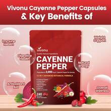 VivoNu 12-IN-1 Advanced Botanical Softgels, Cayenne Pepper, Black Pepper, Cinnamon, Berberine, Ginseng & Vitamin Blend, 240 Vegan Softgels, 80-Day Supply For Daily Nutritional Balance - 1 pcs - 查看 3