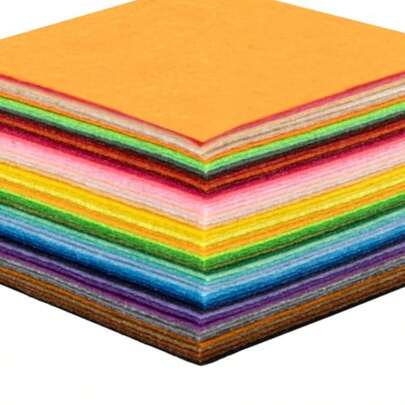 100PCS Colored Felt Sheets 3.7 X 3.7 Inches 1mm Thick Non-Woven Fabric For DIY Craft Cutting Sewing Shaping Home Decoration
