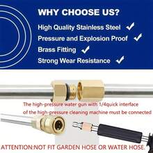 Extension Rod For High-Pressure Cleaning Machines, Featuring A 1/4 Quick-Connect Nozzle For Electric Cleaners, Equipped With Various Nozzle Tips, Ideal For Manually Cleaning Rain Gutters, Roof Drainage Systems, And Building Exteriors. - Bộ dụng cụ vệ sinh mạnh mẽ - Xem 8