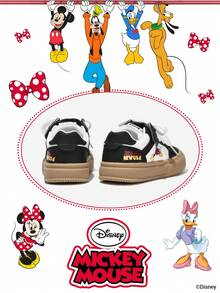 Disney 1双儿童运动鞋，适合日常穿着、节日庆典、运动和户外活动。舒适、防滑、耐穿透气（男童运动鞋、男童休闲鞋、女童运动鞋、女童休闲鞋） - 黑色 - 查看 3