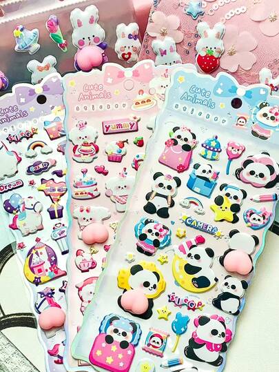 Assorted Embossed Gem Stickers, Diamond Phone Case Decor Stickers, Cute DIY Diary Stickers, Creative Stickers, Phone Stickers, Anime-Style Phone Case Decor Stickers, Luggage Stickers (Random Color Assortment Based On Style)