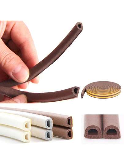 DIPE selbstklebender Tür- und Fenster-Dichtungsstreifen, stoßfeste Gummidichtung für Glasfenster, schallgedämmter Schaumstoffstreifen. D(9mm*6mm), E(9mm*4mm), D(14*12mm, 5m pro Rolle) (nur Dichtungsstreifen)