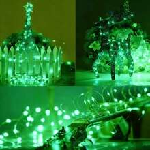 2 Sets Fairy String Lights, AA Battery Powered, Low Voltage, Flexible Copper Wire, Create Warm & Romantic Ambiance, Suitable For Wedding, Holiday, Bedroom, Party, Valentine's Day, Bedside, Room, Home, Festival And Event Decoration - Green - View 6
