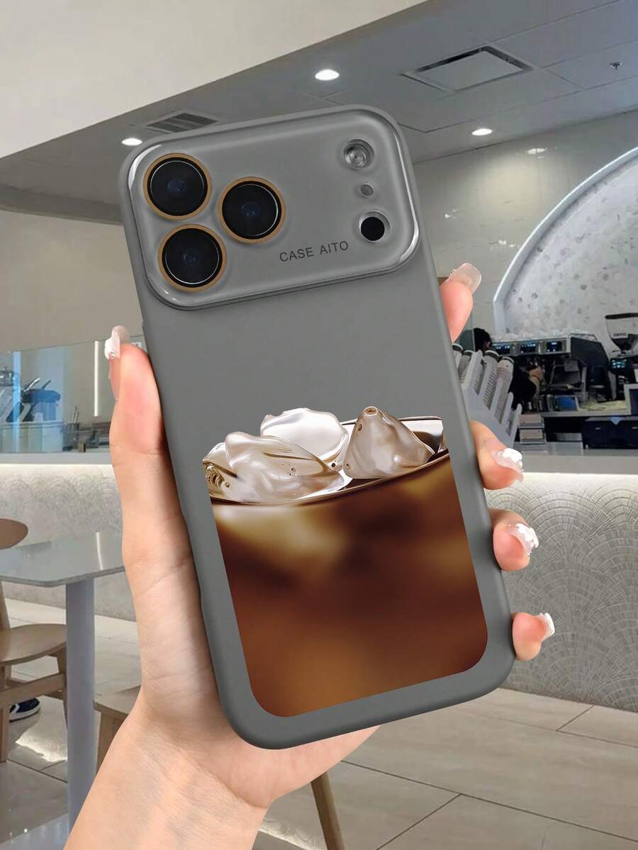 1pc Iced Coffee Drink Cold Brew Beverage Pattern Phone Case Fun Caffeine Aesthetic Style For Coffee Lover Birthday New Year Compatible With IPhone 17promax/17pro/17/17Air/16promax/16pro/16/15promax/15pro/15/14promax/14pro/14/13promax/13pro/13/12promax/12pro/12 - Cream Yellow(奶黃色) - 查看 1