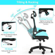 Ergonomic Office Chair: Breathable Mesh Back + Thickened Memory Foam Seat | Adjustable Headrest & Lumbar Support | Silent Casters For Home/Computer Work - Black - View 3