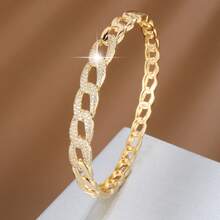 1pc Chain-Shaped Design Artificial Zirconia Inlaid Women Bracelet - Multicolor - View 8