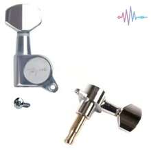 Jogo Com 6 Tarraxas  Em Linha Guitarra - Prata - Visão 4