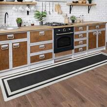 Kitchen Mats For Floor 17.3"X94.5" Kitchen Rugs Non Slip Washable Anti Fatigue Mat Kitchen Ergonomic Comfort Standing Mat Rug For Home Sink Floor Laundry Black - 17.3" X 94.5"+Black - View 2
