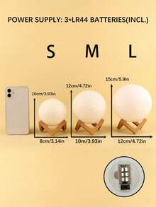 1 قطعة ضوء القمر ثلاثي الأبعاد مع قاعدة، مصباح القمر الجانبي، يعمل بالبطارية، إضاءة نوم LED لديكور المنزل، هدية عيد ميلاد، مناسب للخطبة والزفاف الرومانسي والعام الجديد، ديكور المنزل، غرفة النوم، غرفة المعيشة، المكتب، أفضل هدية، DIY المنزل، النافذة، مشهد غرفة المعيشة - متعدد الألوان - مشاهدة 10