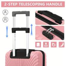 Hot-Selling 2-Pcs Carry-On Spinner Luggage, Lightweight For Travel Luggage Case Trolley Suitcase Spinner Suitcase Travel Luggage Travel Suitcase Hard Shell Suitcase Suitcase Luggage Carry-On Suitcase With Wheels Travel Essentials Durable For Men For Women For Vacation For Business Large Capacity Travel Essen - 貝殼紋玫瑰金 - 查看 3
