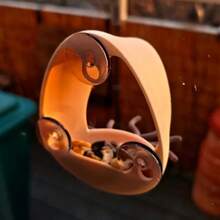 Window-Mounted Bird Feeder With Suction Cup, Modern Round Hanging Bird Feeder With Perch And Seed Tray, Transparent Viewing Window Indoor Bird Feeder - one-size - View 7