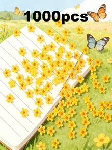 100/200/300/500/1000pcs Pack Cute Mini 0.75cm/0.29inch Flat Flower Resin Embellishments, For Jewelry Making - 100 Flowers - View 46