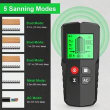 1pc 5-In-1 Stud Finder, Equipped With Smart Microprocessor Chip And High-Definition LCD Display, Stud Finder For Detecting Center And Edge Of Wood, Wires, Metal Studs, And Joists - Black - View 9