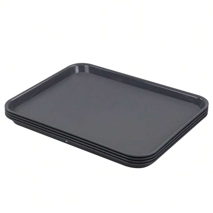 Plastic Fast Food Trays, Cafeteria Trays, 4 Pack Serving Trays (Grey) - Abu-abu - View 1