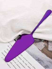 1 pieza Espátula para hornear de acero inoxidable, cuchillo triangular para queso, cuchilla cortadora de tartas con borde dentado, herramienta de repostería, cortador de tartas, espátula para glasear, apta para cocina, restaurante, fiesta, lavavajillas - Multicolor - Ver 5