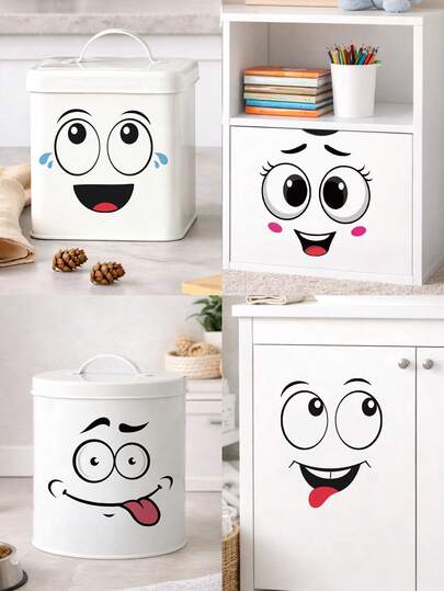Funny Emoticon Wall Stickers, Peel And Stick Happy Face Decals, Ideal For Kids Room, Playroom, Classroom & Daycare Home Decoration