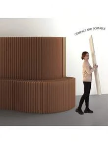 Room Divider,Bedroom,Multi Functional Folding Room Partition Screen With Shelving ,Made Of Kraft Paper, Perfect For Living Rooms, Offices, And Beauty SalonsMade Of Kraft Paper, Perfect For Living Rooms, And Beauty Salons - braun - Übersicht 5