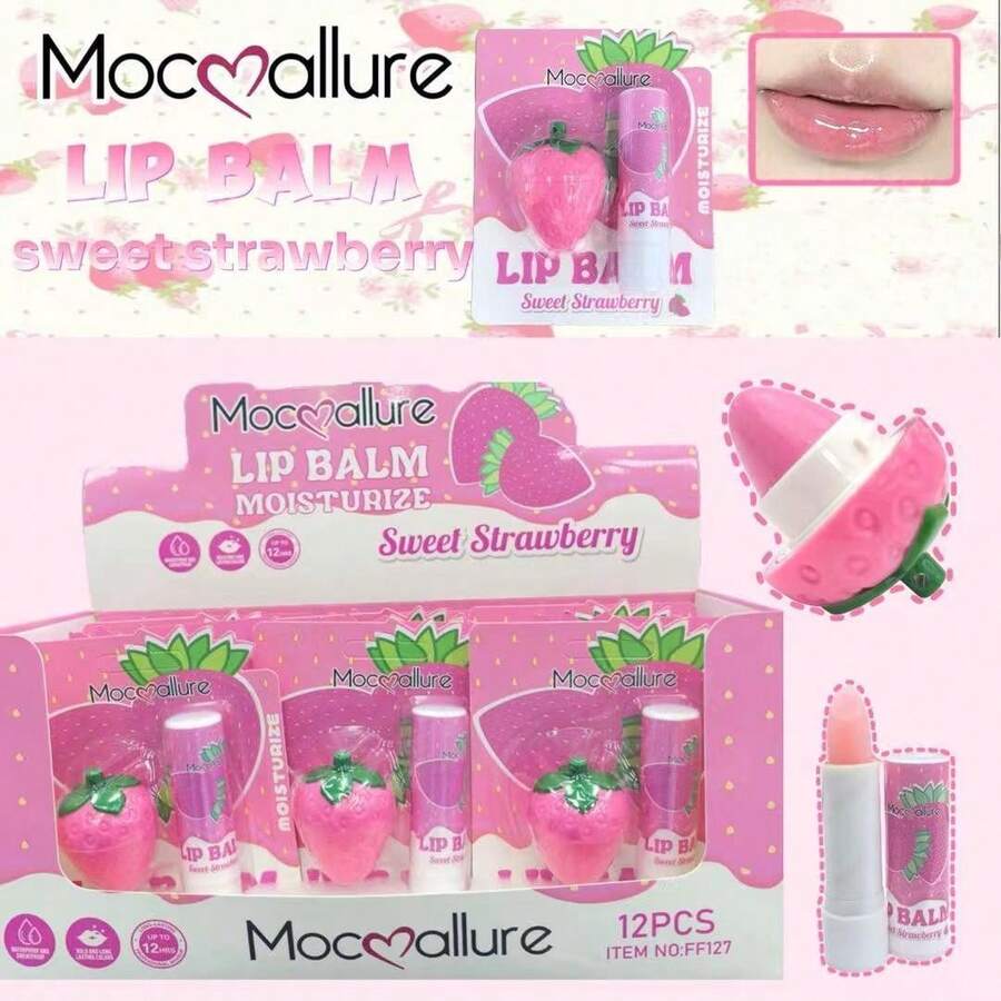 2piezas/set,Mocoallure Lip blam moisturize streberry - Rosa - Ver 1