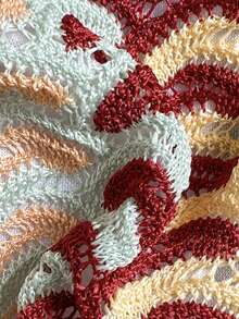 休闲度假沙滩派对特制面料露背两件套泳衣沙滩装，休闲打结夏季 - 彩色 - 查看 7