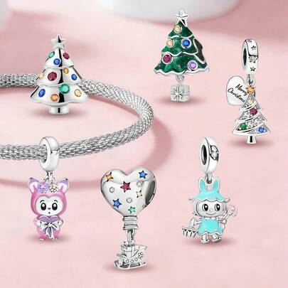 1pc Heart, Bow & Rabbit Charm, Suitable For DIY Bracelet, Necklace And Other Jewelry, Great Gift For Women And Girls